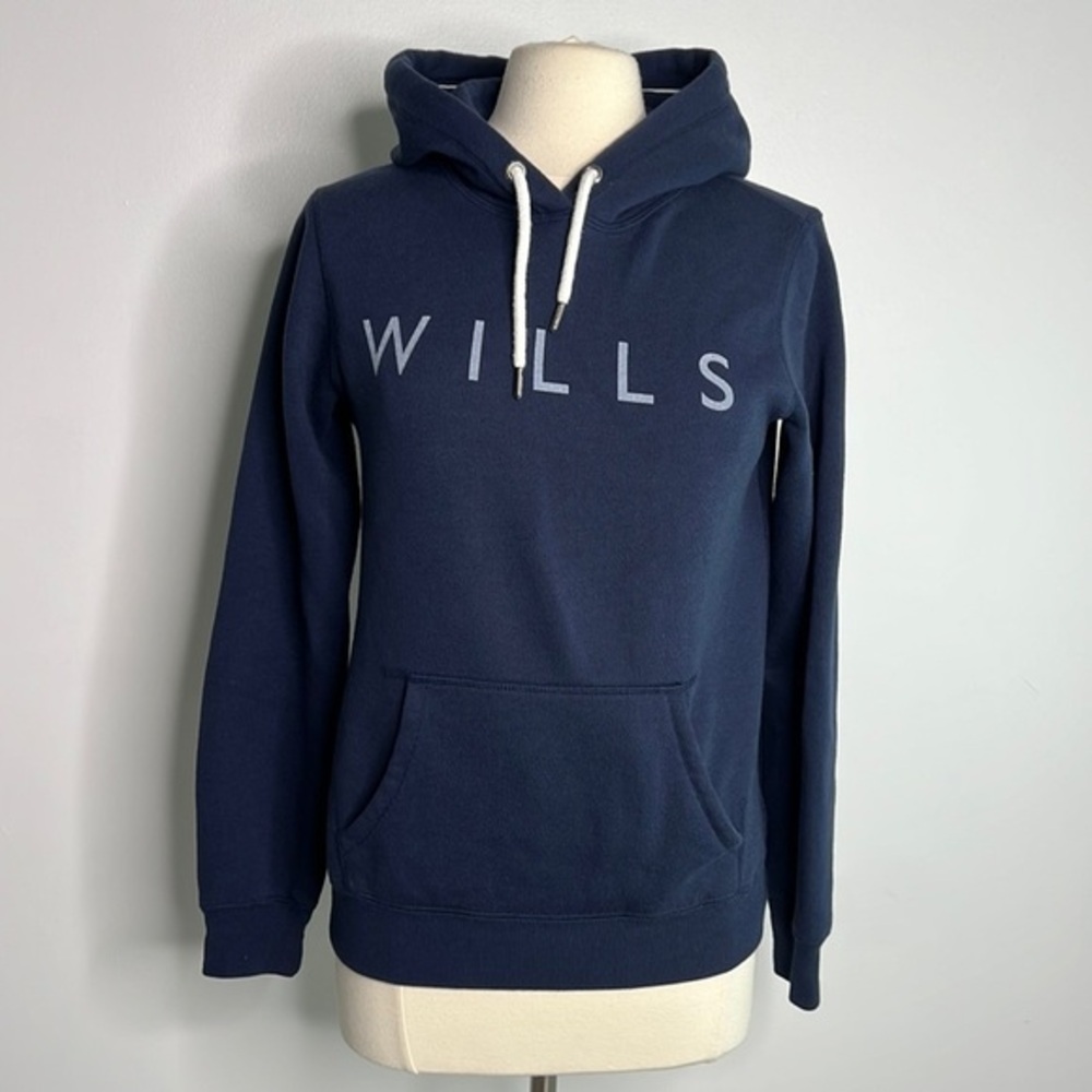 Jack Wills navy blue Embroidered Logo Pullover Hoodie, size 6
